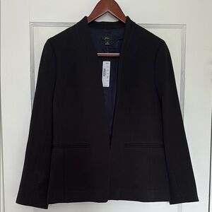 J. Crew Black Blazer with Notched Lapel and Twill Finish